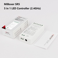 Contrôleur LED SR5 5 en 1, télécommande RF 2.4G, contrôlable DIM CCT RGB RGBW RGBCCT, DC 12-24V 12A, contrôleur de lumière LED