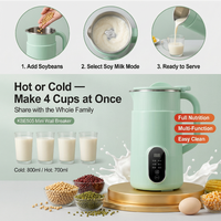 Licuadora Eléctrica de Acero Inoxidable de 800ml para Leche Vegetal, con Limpieza Automática y Función Mantener Caliente, Electrodoméstico de Encimera para Bebidas Sin Lácteos