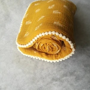 Couverture d'emmaillotage de luxe pour bébé <span class=keywords><strong>en</strong></span> coton tissé 100 %, toutes saisons, avec design double <span class=keywords><strong>gaze</strong></span> - Product Image 1