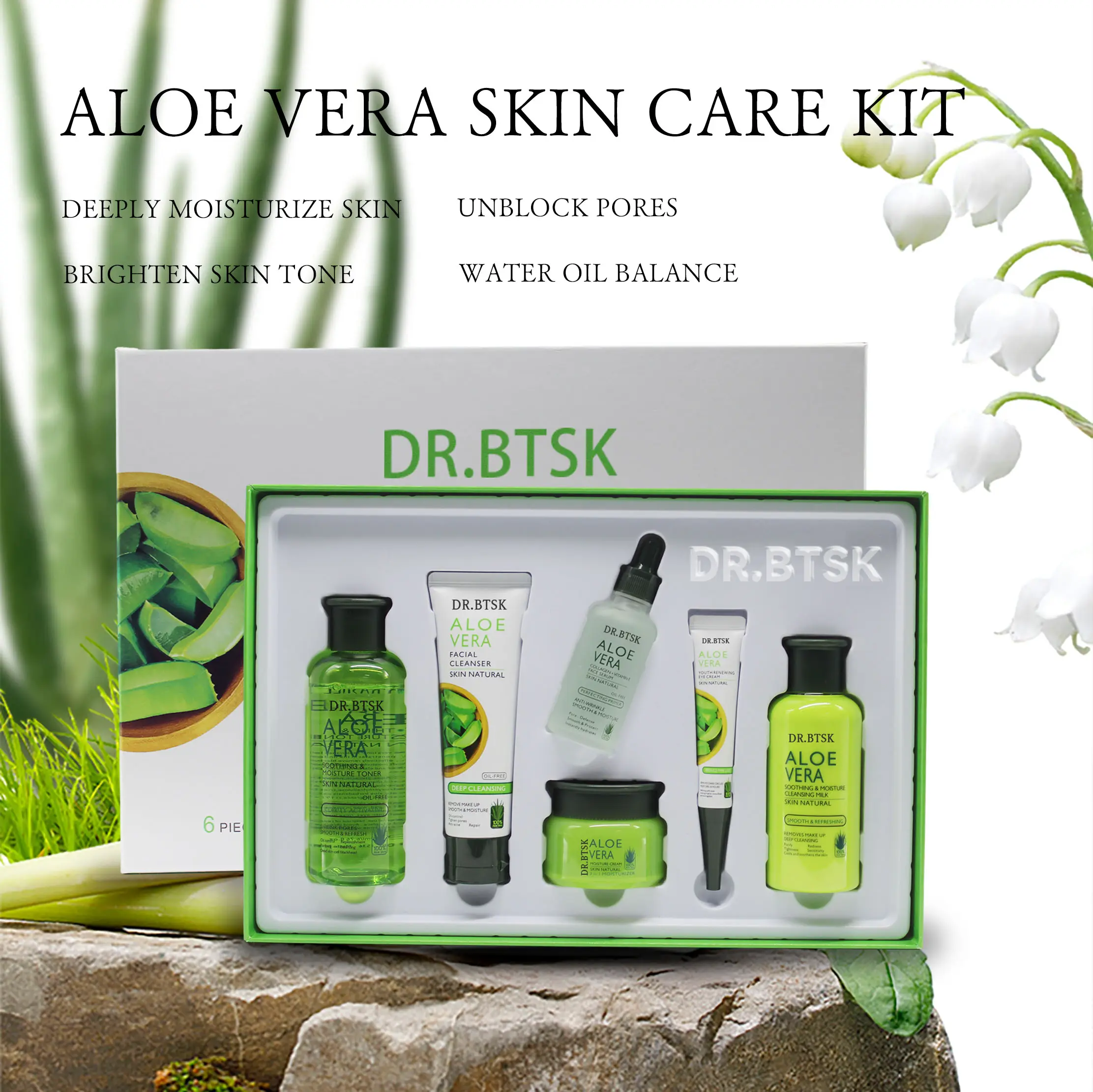 Set per la cura della pelle di Aloe Vera e propria Set per la cura della pelle di Aloe Vera Set per la cura della pelle