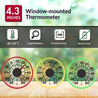 Termometer Dalam Ruangan Semi-Luar Ruangan yang Dipasang di Jendela dengan Cangkang Akrilik Sensor Mekanis Tidak Memerlukan Baterai X45 3-Tahun 2C