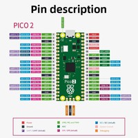 Placa de Desarrollo Raspberry Pi Pico 2w, Microcontrolador de Doble Núcleo Raspberry Pi Pico 2 Wifi RP2350