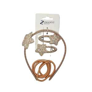 Wholesale Children's Hair Accessories Glitter Hair Bands and <b>Headbands</b> Sets Customized Hair <b>Clips</b> for Kids - Product Image 1