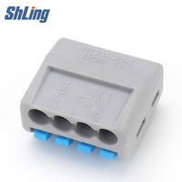 SHLING Cuivre IP54 32A 250V Boîtier en nylon Bleu 222-214 pour série Mini 8P, connecteur rapide à levier à ressort industriel débrayable