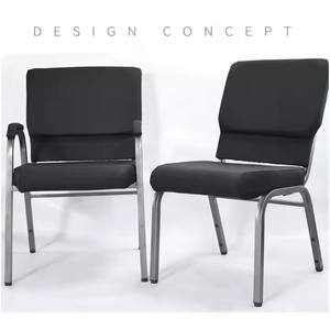 Sillas Acolchadas Enlazables de Tela para Conferencias, Teatros y Capacitaciones, Silla de Iglesia al por Mayor - Product Image 4