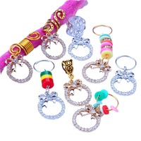 1 sac de perruque tressée sale bijoux anneau de cheveux creux en alliage diamant coiffure boucle de cheveux pendentif printemps petits accessoires de coiffure