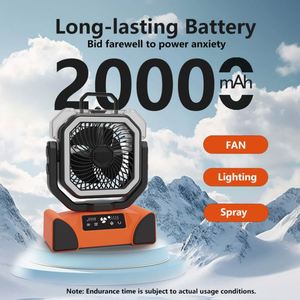 Portable Rechargeable Camping <b>With</b> Led Light Mist Spray <b>Remote</b> <b>Control</b> Tent <b>Fan</b> for Outdoor Hiking Picnic Travel - Product Image 4