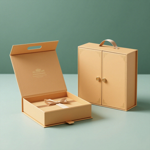 Caja de <span class=keywords><strong>Regalo</strong></span> de Lujo con Logotipo Personalizado, Caja Magnética Plegable y Embalaje Rígido de Doble Puerta con Asa de Listón - Product Image 3