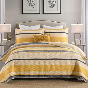 Aoyatex New Customized Comforter Set AB Double-sided Multi-color Striped pattern Minimalist modern 3Pcs Quilt cover set