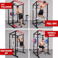 Support de Squat Multifonctionnel en Acier Robuste Style Cage – Équipement de Gymnastique Écologique pour la Maison – Entraînement de Force et Musculation
