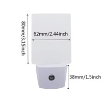 Base de lampe de nuit led 3d personnalisée avec carré acrylique plug in mur intérieur cuisine capteur veilleuse