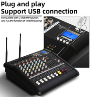 Depusheng 450W GM6X-4H amplificateur DJ numérique USB 6 canaux de haute qualité avec 4 microphones sans fil