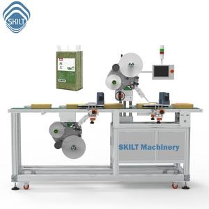 SKILT usine étiqueteuse automatique haut et bas deux côtés étiqueteuse pour canettes bouteilles carton papier bois emballage - Product Image 1