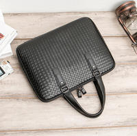 Sac à main pour ordinateur portable pour homme, tissé à la main, texture personnalisée, logo OEM ODM, double poignée, léger, pour réunions formelles