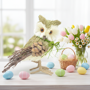 Hibou fait main en <span class=keywords><strong>paille</strong></span> naturelle, idéal pour les décorations de Pâques - Product Image 4