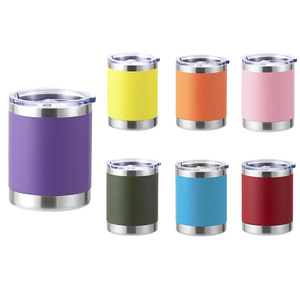 Stainless Steel <b>Insulated</b> Tumbler 10oz Powder Coated Solid Color Travel <b>Mug</b> For Cars - Product Image 1