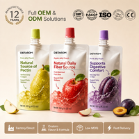 Purée de fruits en sachet compressible, collation en sachet stand-up, pectine naturelle, fibres, OEM, ODM, étiquette privée personnalisée, vente en gros