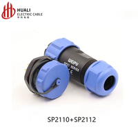 Connecteur circulaire femelle Weipu personnalisé 2-15 broches, série SP2110/SP2112 - 2, 3, 4, 9, 10, 12, 15 broches, étanche, pour raccordement électrique et alimentation