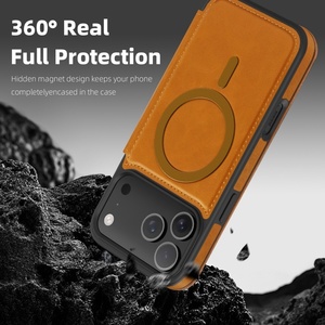 เคสโทรศัพท์หนัง PU แม่เหล็กสุดหรู สำหรับ iPhone 17 11 12 13 14 15 16 Pro Max 17 Air รองรับการชาร์จไร้สาย ป้องกันการกระแทก - Product Image 3