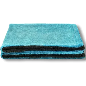 Korean 1700gsm 50*80cm super absorbent edgeless twist loop microfiber car drying towel