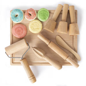 Ensemble d'outils de pâte à <span class=keywords><strong>modeler</strong></span> en bois Jouets <span class=keywords><strong>Montessori</strong></span> pour enfants, outils d'argile à <span class=keywords><strong>modeler</strong></span>, argile sèche à l'air - Product Image 1