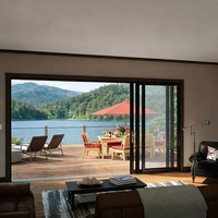 Porte coulissante de patio en aluminium, double vitrage trempé, grande taille, isolée, pour maison résidentielle