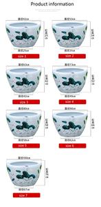 Jingdezhen bol à eau traditionnel peinture à la main motif lotus jardinière en céramique vintage lys bol à poisson en porcelaine - Product Image 5