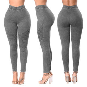 Vente en gros de jeans slim taille haute rétro minces pour femmes jeans slim en denim pour femmes pantalons - Product Image 5