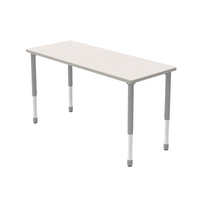 Meubles de classe, table rectangulaire réglable en hauteur, table d'activités en bois