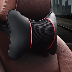 Coussin de nuque pour appuie-tête de voiture en cuir 3D, fermeté moyenne, toutes saisons, ajustement universel - Product Image 1