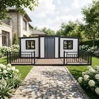 Maisons préfabriquées modernes de 20 pieds faciles à installer, maisons conteneurs extensibles à panneaux sandwich, chambres à coucher