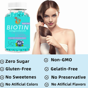 Gummies de biotine à marque privée avec supplément multivitaminé et minéral pour l'éclaircissement de la peau et la renforcement des cheveux et des ongles - Product Image 5