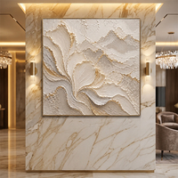 Peinture à l'huile personnalisée de lys blancs avec feuille d'or sur toile texturée, art mural floral, peinture de fleurs pour salle à manger et restaurant