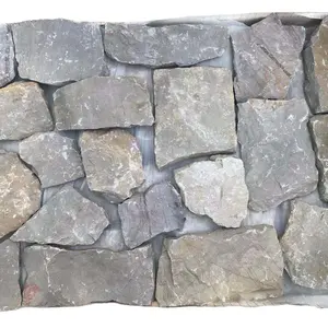 벽 클래딩 포장기를 위한 자연적인 쪼개지는 무작위 느슨한 돌 베니어 회색 석회석
