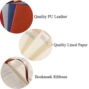 Ensemble de carnets cadeaux en cuir PU multicolores, carnets classiques à couverture rigide, carnets de bureau et scolaires en gros, reliure spirale Wire-O - Product Image 4