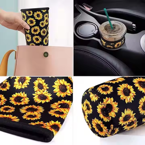 Capa de Copo de Café Moderna Reutilizável em Neoprene Isolante Personalizada com Logo Impressa para Bebidas Quentes/Frias - Product Image 4