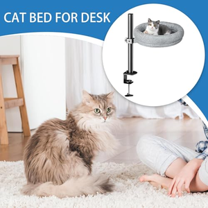 2025 Nouveau 360 °   Hamac de bureau rotatif pour chat, perchoir rond réglable en hauteur pour chat - Product Image 6