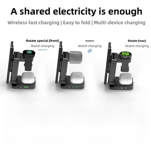 Venta al por Mayor de Dispositivos Electrónicos, Cargador Inalámbrico 3 en 1 de 15w, Estación de Carga Magnética Plegable, Cargador Portátil - Product Image 3