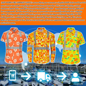 カスタムハワイアンHi Vis反射蛍光安全シャツポロシャツとパーカー建設作業服 - Product Image 2