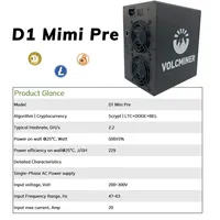 VolcMiner D1 Mini 2.2G 500W Dogecoin Doge Litecoin Miner Algorithme Scrypt Métal 2 Go GDDR5 Calypso Rig