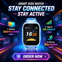 Smarte Kinder-Smartwatch 4G LTE SIM-Karte GPS-Tracking SOS-Notruf Geo-Fencing Echtzeit-Überwachung IP68 Wasserdicht LCD-Display