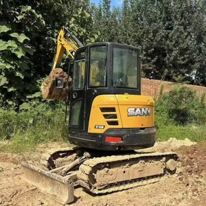 Mini-excavatrice sur chenilles hydraulique Sany SY35U d'occasion, 3,8 tonnes, à braquage zéro, faible nombre d'heures de travail, bon état - Product Image 2