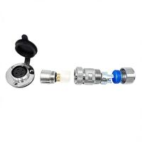 Connecteur d'aviation circulaire GX25 3/8" femelle droite 2-12 broches avec raccord de tuyau métallique 3/8 pouce