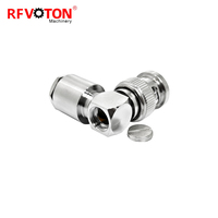 Conector RF de 75 Ohmios, Conector de Cable BNC, Conector Macho de Ángulo Recto con Abrazadera para Cable Coaxial RG59 RG58