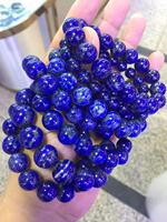 Perles de pierre rondes naturelles de haute qualité, lapis lazuli, bouddha, Bracelet élastique, collier, bijoux de mode pour hommes et femmes