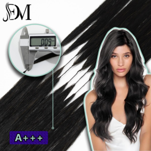 Dailmei haute qualité en gros Double teinture couleur nature 6D Double traction 100% extensions de plumes de cheveux humains vierges - Product Image 1