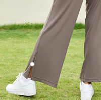 Jeunes femmes minceur lâche cordon Yoga jambe droite pantalon avec poche femmes fendu sport Yoga pantalon mince Fitness pantalon