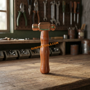 Marteau à tête sphérique avec manche en bois, modèle SUNTOOLS/STIPL 424E, en laiton, pour le polissage de bijoux, outils de bricolage, forme irrégulière - Product Image 5