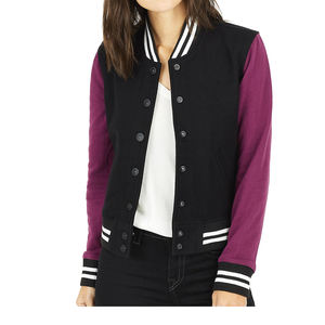Chaquetas Varsity de Algodón Transpirables e Impermeables para Mujer, con Cierre de Botones Cubiertos, Cuello Alto y Logotipo Personalizado - Venta al Por Mayor - Product Image 2