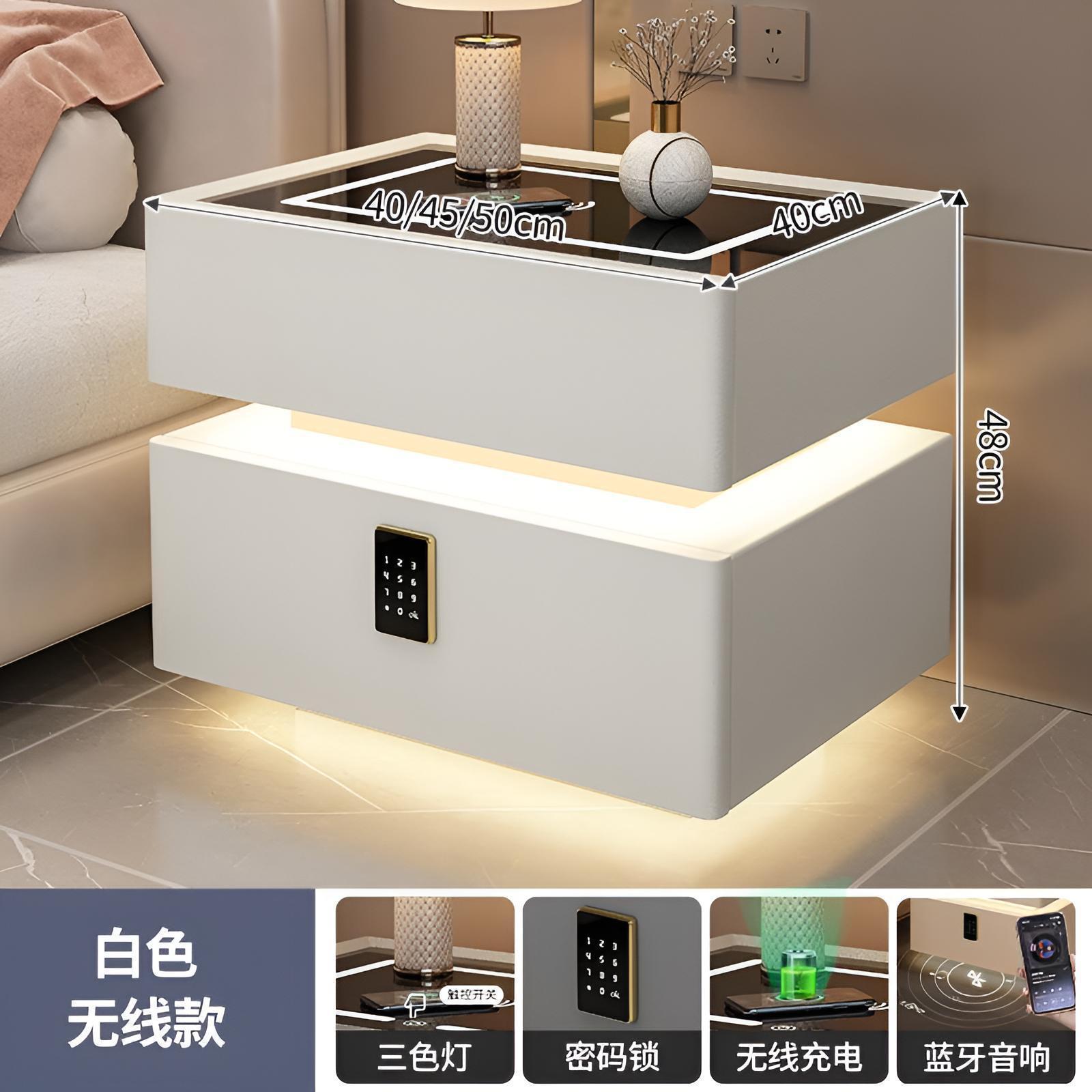 Dual Lamps - Wireless Charger - USB - Speaker - Lock